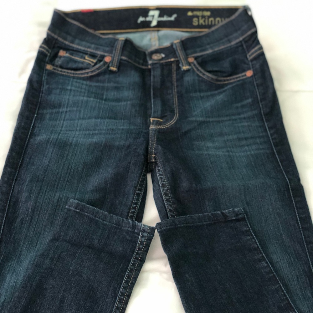 7 for all mankind mid rise skinny jeans. Size 25
